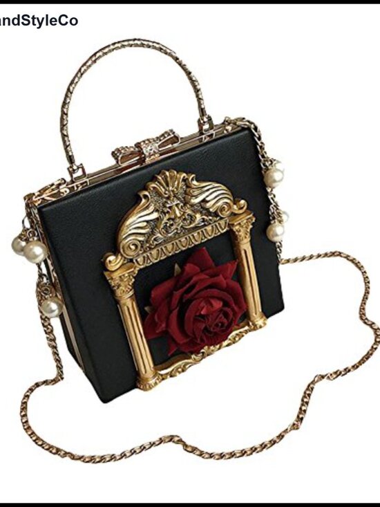 Handbags - Victorian Gothic Lolita Shoulder Bag Purse Faux Leather Clutch
